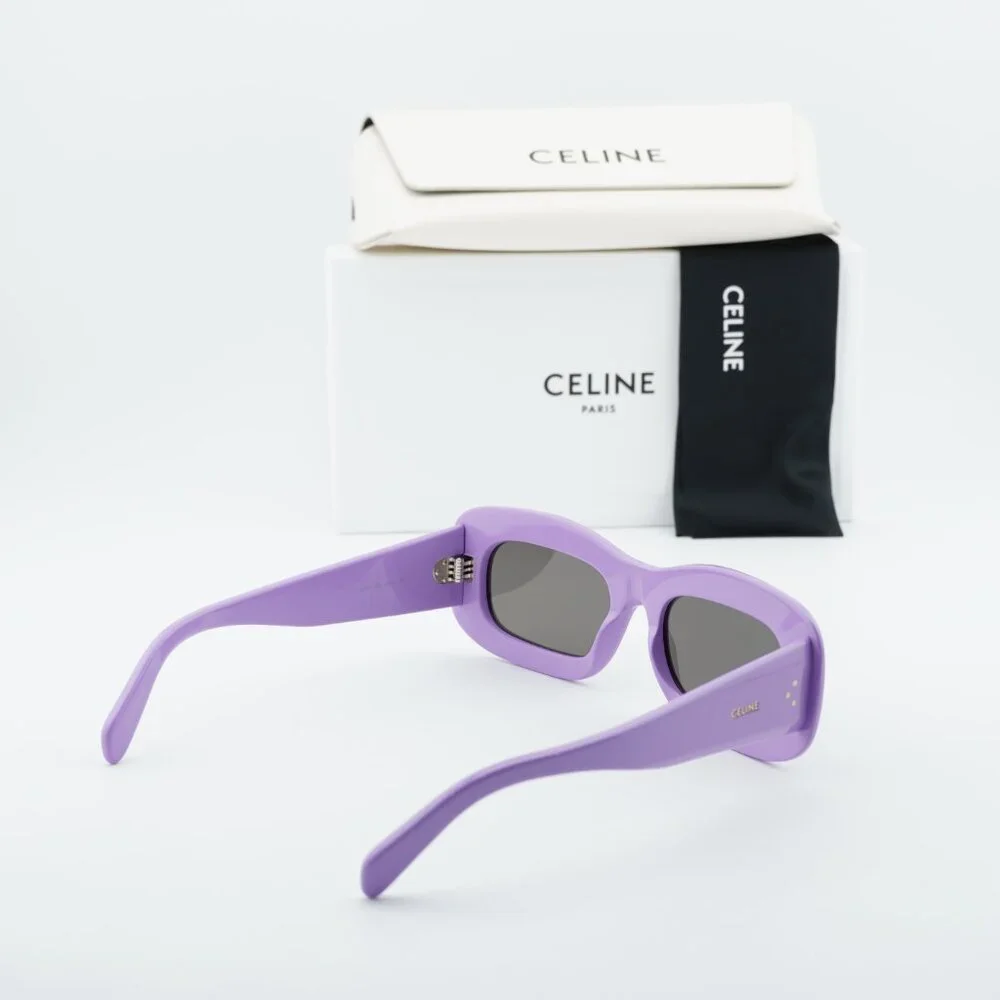 Celine CL40294I 78A Rectangle Sunglasses - Shiny Purple/Grey - Picture 4 of 9
